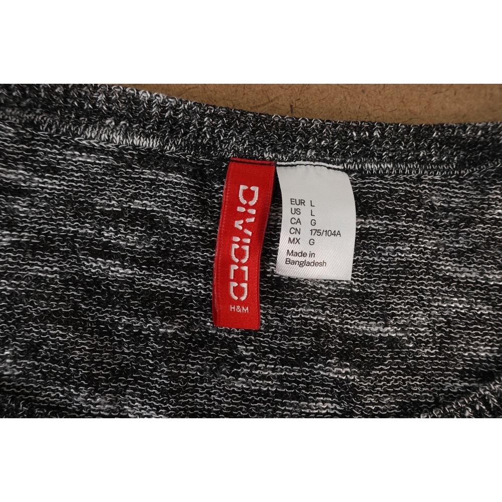 Divided H&M Women's Size Large Black Lightweight Knit Long Sleeve Pullover Top - Picture 2 of 8